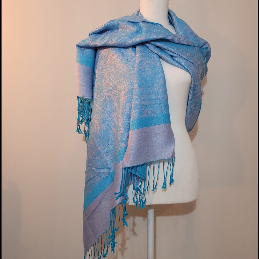 Turquoise Silk Scarf